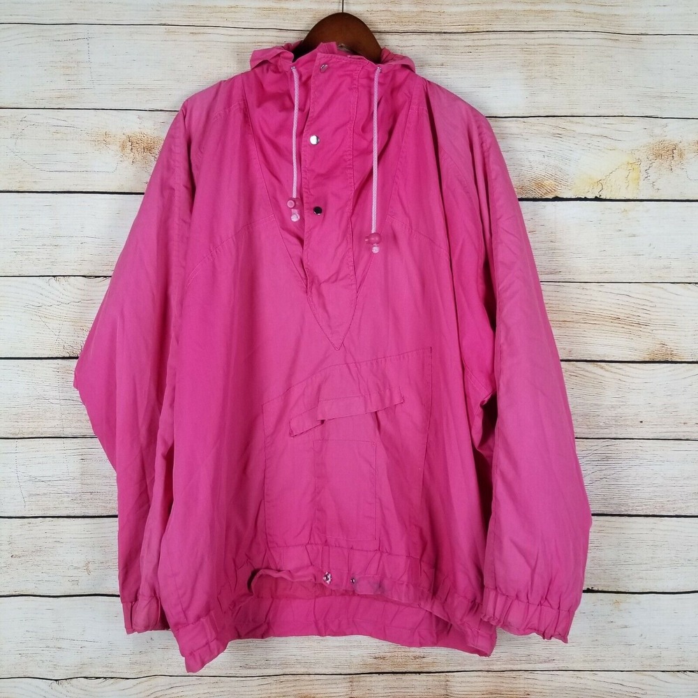 Vintage Playcrew Womens‎ Pullover Size L Pink Lightweight Front Pouch Pocket